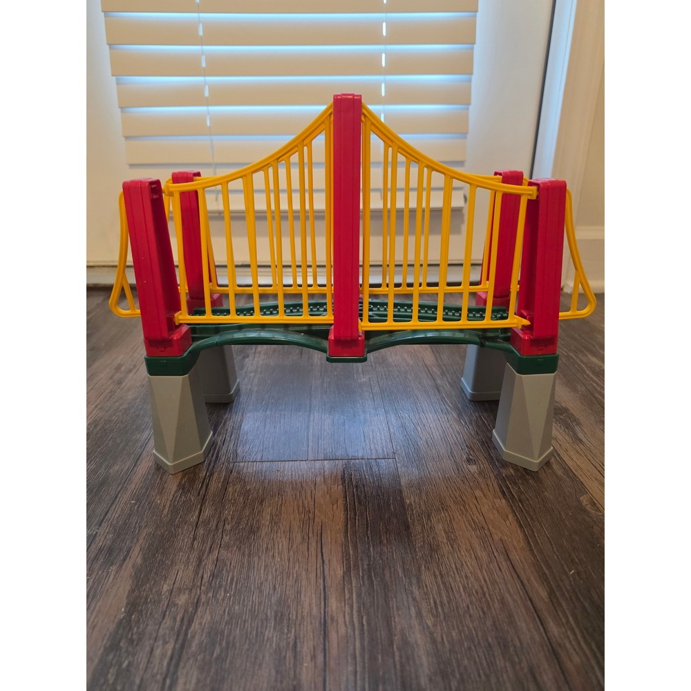 Fisher-Price GeoTrax Suspension Bridge Rail Road System Red Yellow Green